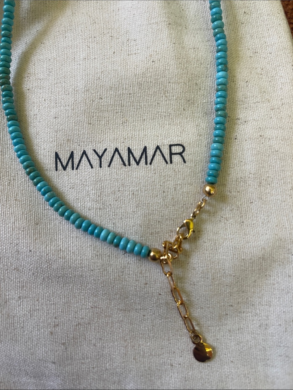 U - Initial Turquoise Beaded Necklace by Mayamar - Picture 5 of 7